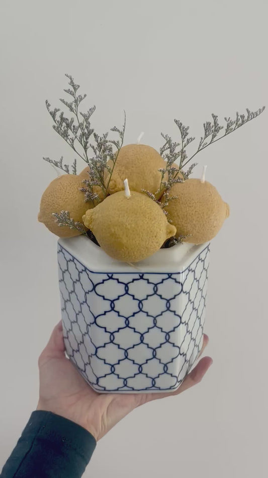 Amalfi Candle Bouquet with Porcelain Vase